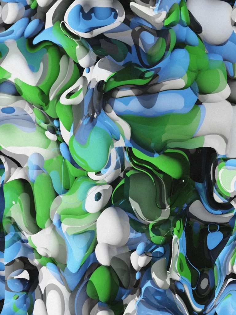 Vahria — generative composition with distorted spheres, variation 1