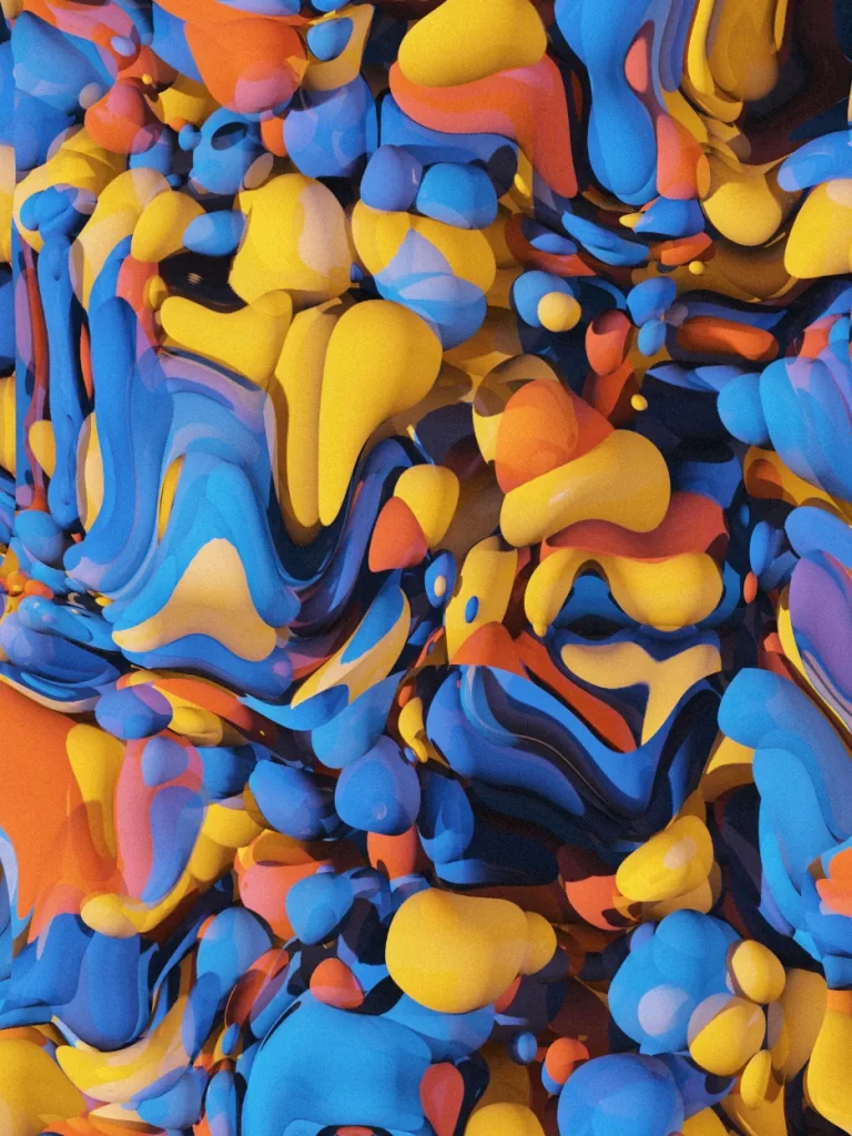 Vahria — generative composition with distorted spheres, variation 33