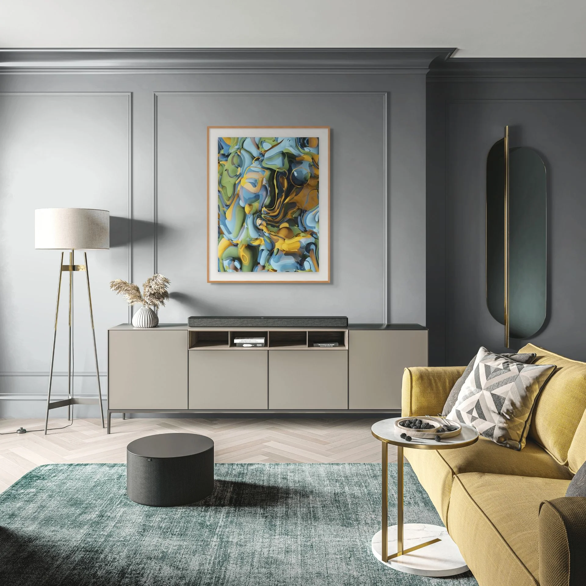 Vahria — generative composition with distorted spheres, variation 17